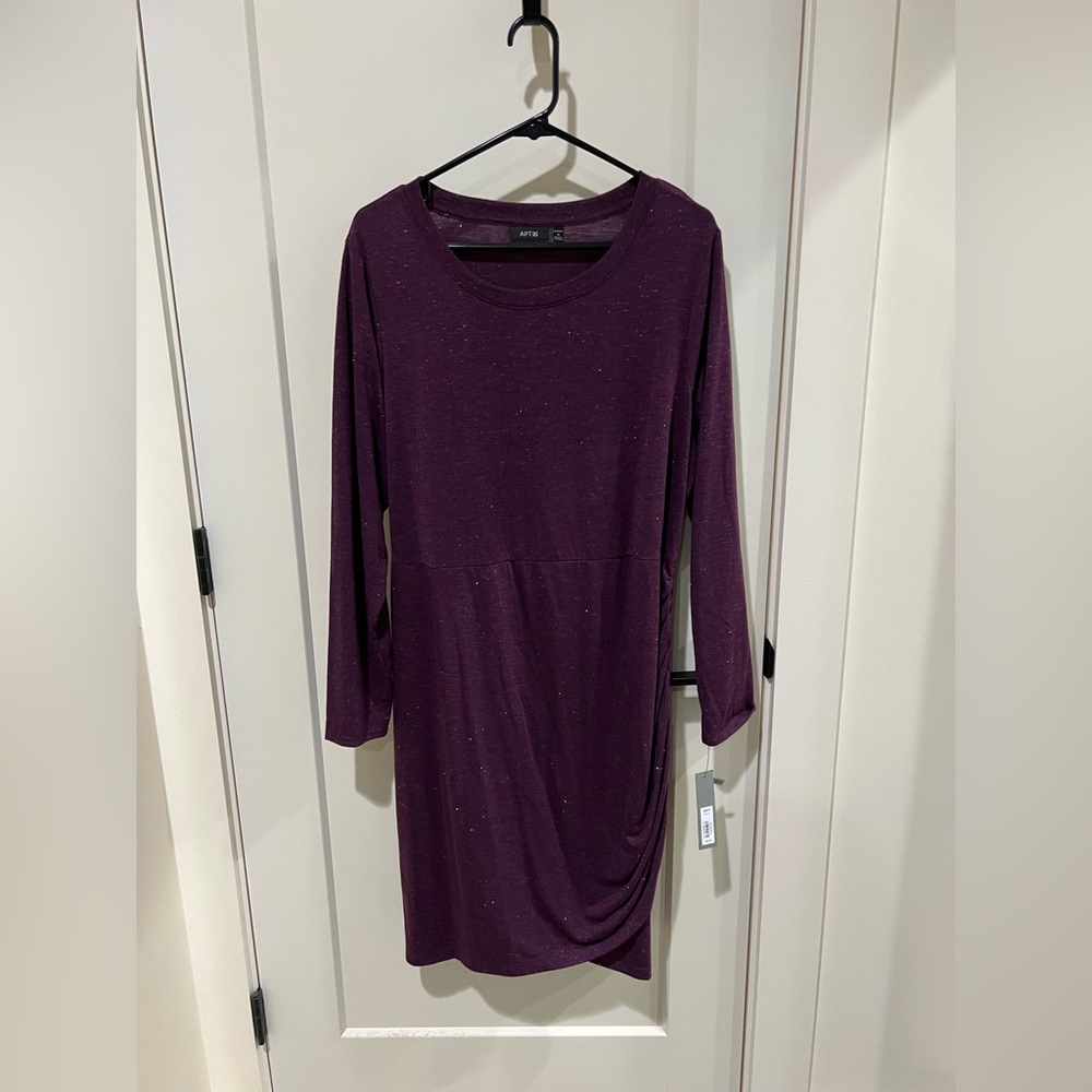 Apt. 9 Women's Long Sleeve Dress in Deep Purple